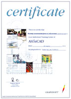 Сертификат Авторизованного Учебного Центра Graphisoft ArchiCAD